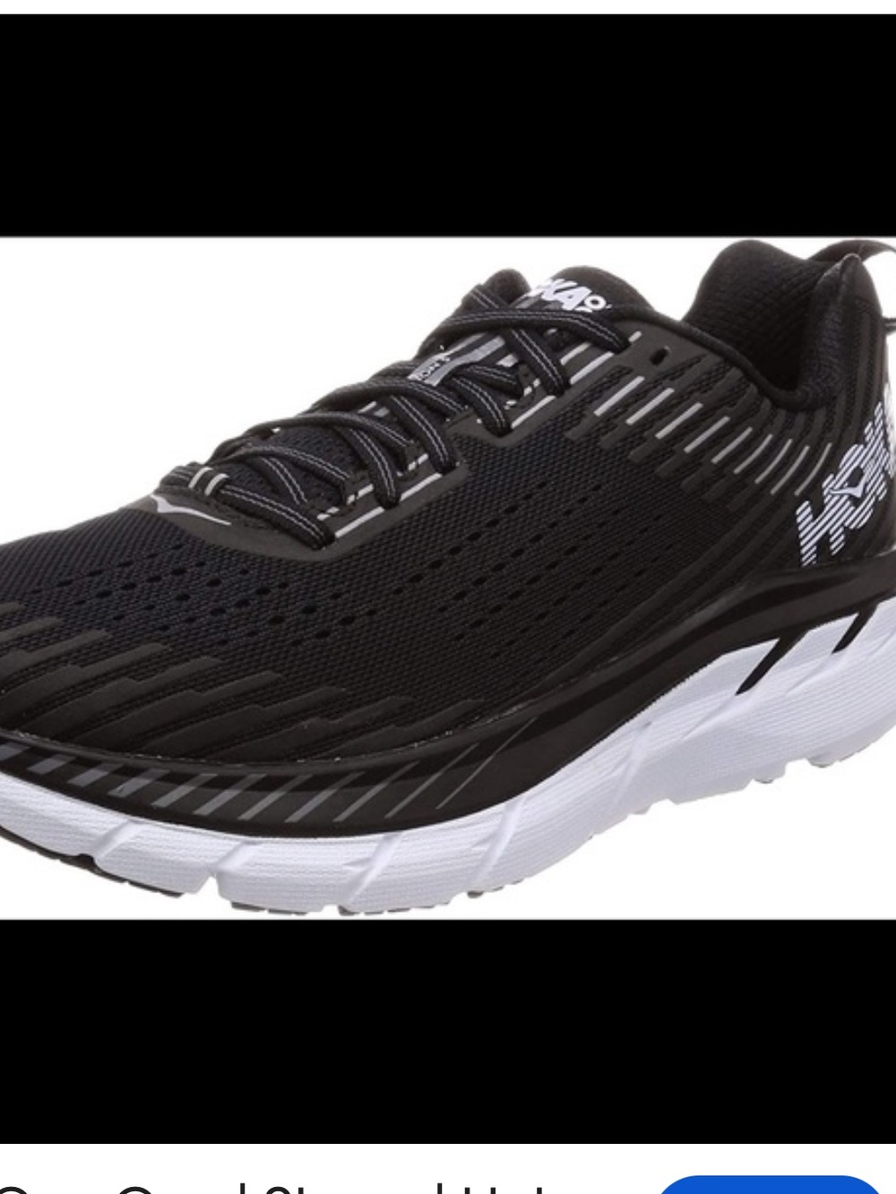 Hoka One On One Men's Black and White Athletic Running Trainers